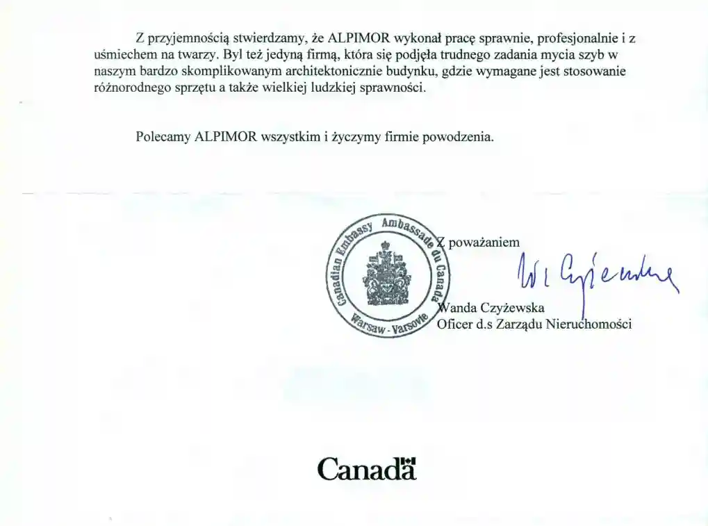 referencje Ambasada Kanady